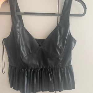 Zara Faux Leather Top